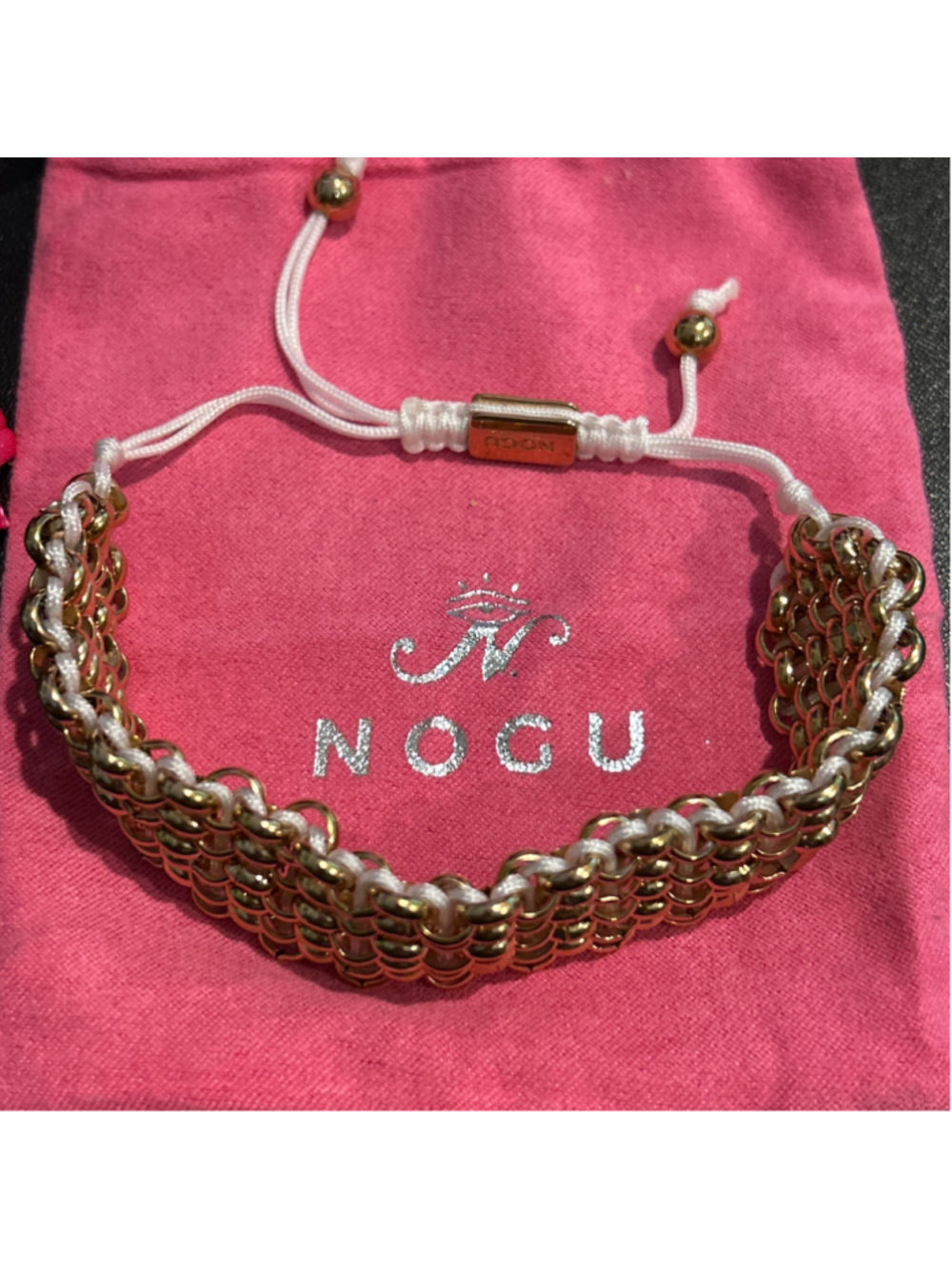 Nogu Tree Sloth Links | Deluxe Kismet Bracelet | White x Rose Gold